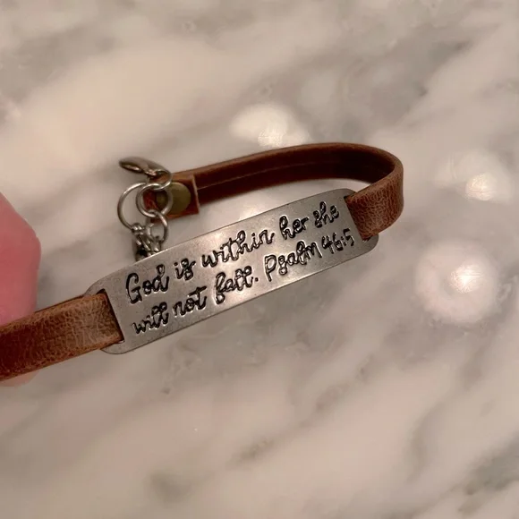 God is within her leather bracelet - Picture 1 of 4